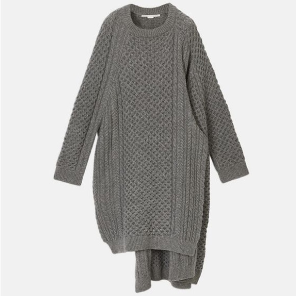 Stella McCartney gray cable knit asymmetric cape sweater | Runway AW ‘17 - Small - Picture 4 of 6